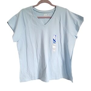 Pro Spirit 2X Light Blue Short Sleeve V-Neck Performance T-Shirt Women's NEW‎
